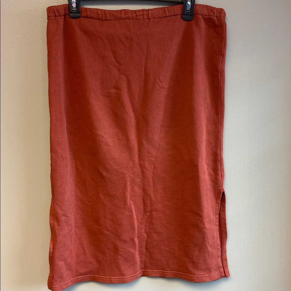 Lou & Grey Medium Rust Cotton Drawstring Midi Skirt - Picture 4 of 4